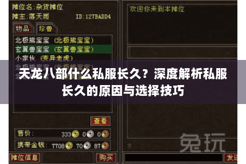 天龙八部什么私服长久？深度解析私服长久的原因与选择技巧