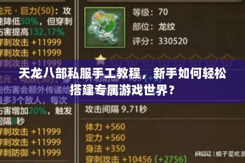 天龙八部私服手工教程，新手如何轻松搭建专属游戏世界？