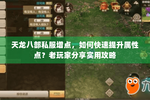 天龙八部私服增点,如何快速提升属性点?老玩家分享实用攻略 天龙八部私服增点,如何快速提升属性点?老玩家分享实用攻略