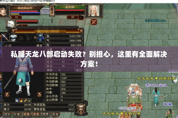 私服天龙八部启动失败?别担心,这里有全面解决方案! 私服天龙八部启动失败?别担心,这里有全面解决方案!