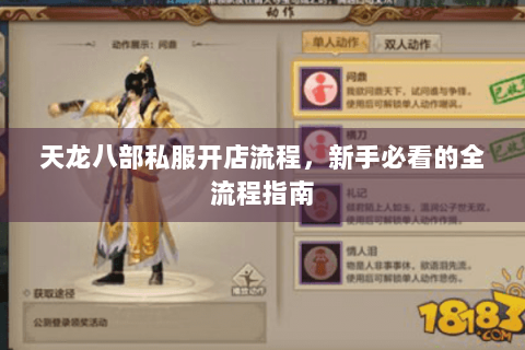 天龙八部私服开店流程，新手必看的全流程指南