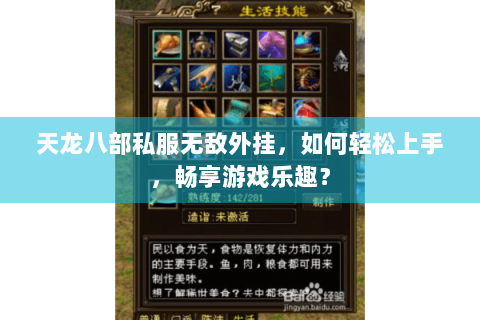 天龙八部私服无敌外挂，如何轻松上手，畅享游戏乐趣？