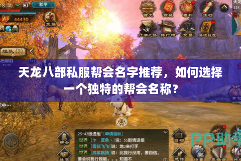 天龙八部私服帮会名字推荐，如何选择一个独特的帮会名称？