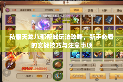 私服天龙八部帮战玩法攻略,新手必看的实战技巧与注意事项 私服天龙八部帮战玩法攻略,新手必看的实战技巧与注意事项